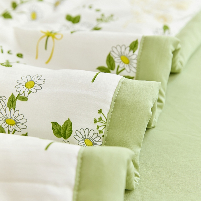 91家纺网 家纺一手货源 找家纺 卡斯诺家纺馆 2026新款水洗棉麻双层纱夏被夏凉被空调被 绿荫