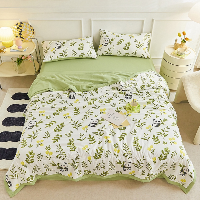 91家纺网 家纺一手货源 找家纺 卡斯诺家纺馆 2026新款水洗棉麻双层纱夏被夏凉被空调被 惜颜