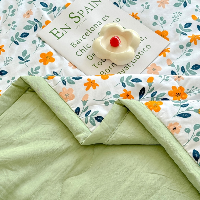 91家纺网 家纺一手货源 找家纺 卡斯诺家纺馆 2026新款水洗棉麻双层纱夏被夏凉被空调被 淑娴