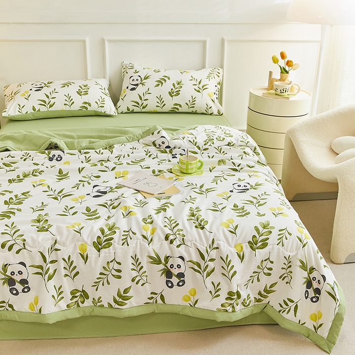 91家纺网 家纺一手货源 找家纺 卡斯诺家纺馆 2026新款水洗棉麻双层纱夏被夏凉被空调被 惜颜