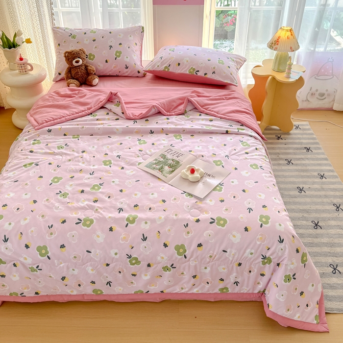 91家纺网 家纺一手货源 找家纺 卡斯诺家纺馆 2026新款水洗棉麻双层纱夏被夏凉被空调被 采薇