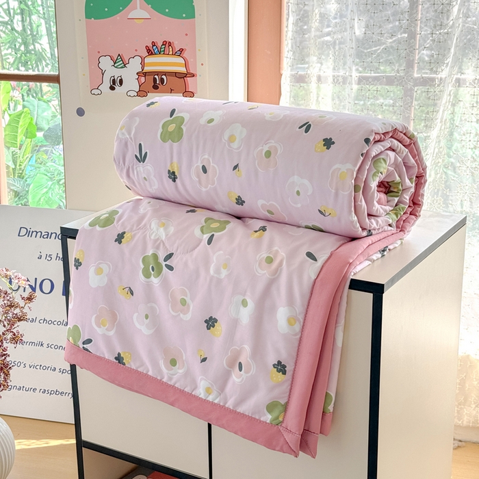 91家纺网 家纺一手货源 找家纺 卡斯诺家纺馆 2026新款水洗棉麻双层纱夏被夏凉被空调被 采薇