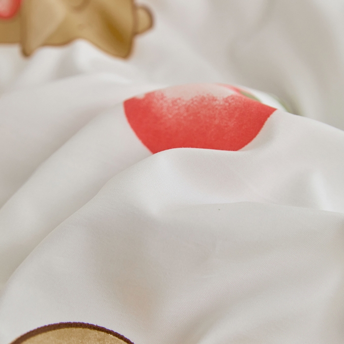 91家纺网 家纺一手货源 找家纺 卡斯诺家纺馆 2026新款水洗棉麻双层纱夏被夏凉被空调被 樱桃熊