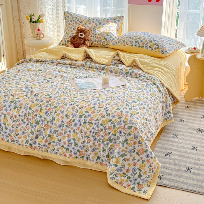 91家纺网 家纺一手货源 找家纺 卡斯诺家纺馆 2026新款水洗棉麻双层纱夏被夏凉被空调被 魅影