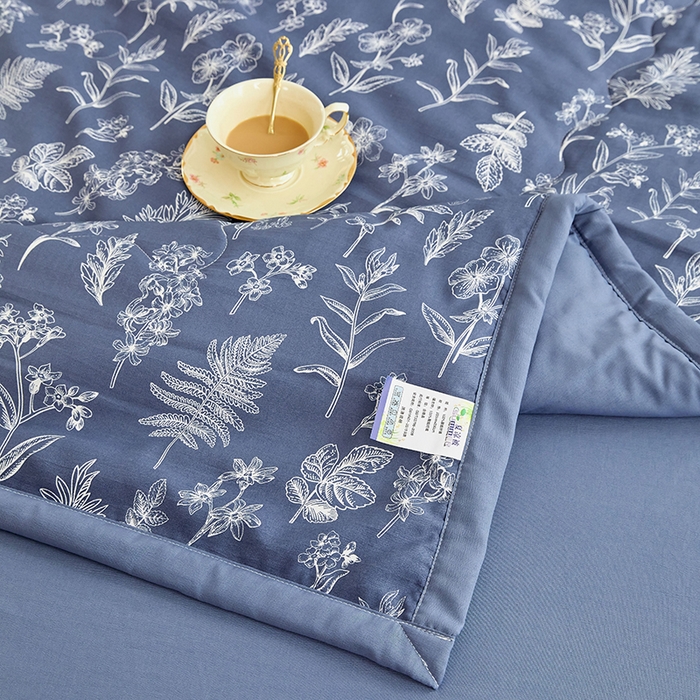 91家纺网 家纺一手货源 找家纺 卡斯诺家纺馆 2026新款水洗棉麻双层纱夏被夏凉被空调被 暗香