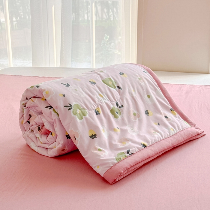 91家纺网 家纺一手货源 找家纺 卡斯诺家纺馆 2026新款水洗棉麻双层纱夏被夏凉被空调被 采薇