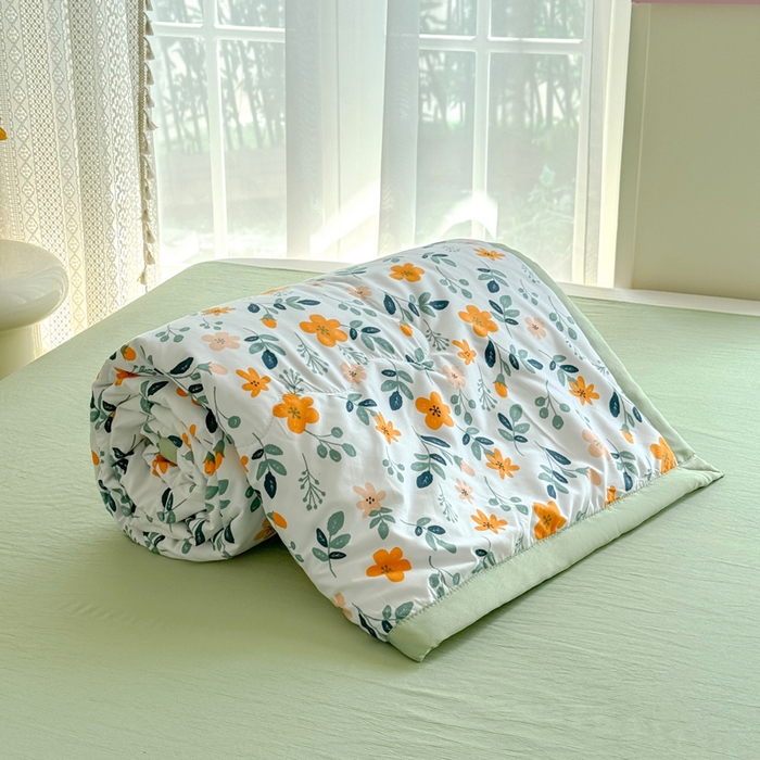 91家纺网 家纺一手货源 找家纺 卡斯诺家纺馆 2026新款水洗棉麻双层纱夏被夏凉被空调被 淑娴