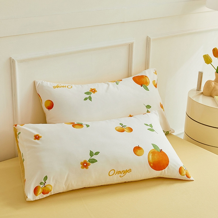 91家纺网 家纺一手货源 找家纺 卡斯诺家纺馆 2026新款水洗棉麻双层纱夏被夏凉被空调被 橙意满满