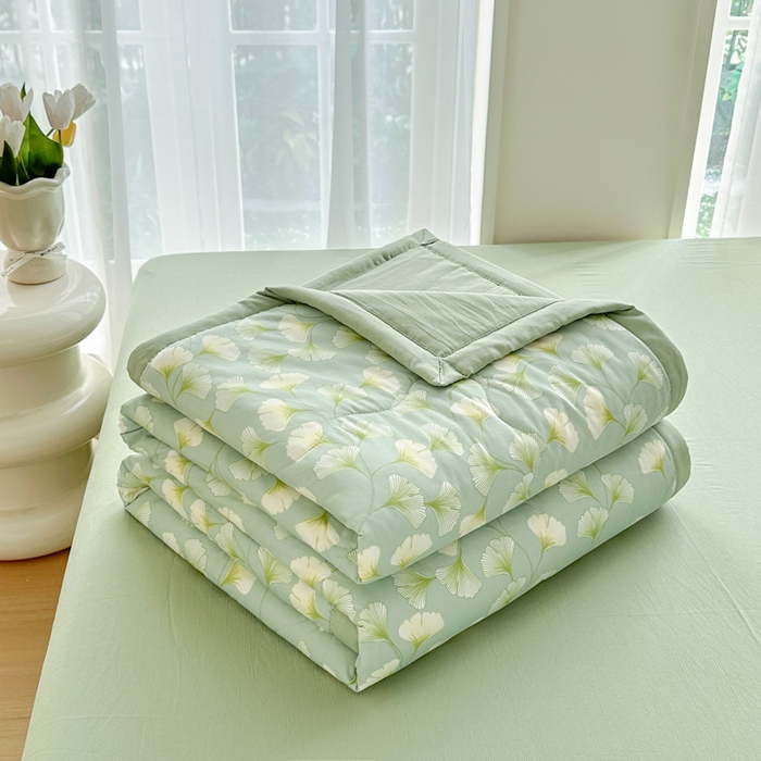 91家纺网 家纺一手货源 找家纺 卡斯诺家纺馆 2026新款水洗棉麻双层纱夏被夏凉被空调被 剪影