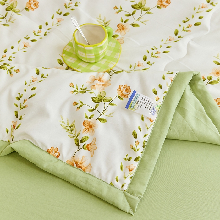 91家纺网 家纺一手货源 找家纺 卡斯诺家纺馆 2026新款水洗棉麻双层纱夏被夏凉被空调被 初恋