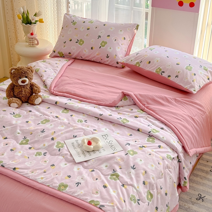 91家纺网 家纺一手货源 找家纺 卡斯诺家纺馆 2026新款水洗棉麻双层纱夏被夏凉被空调被 采薇