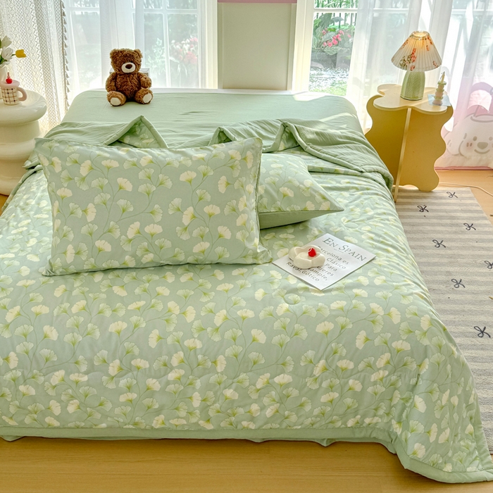 91家纺网 家纺一手货源 找家纺 卡斯诺家纺馆 2026新款水洗棉麻双层纱夏被夏凉被空调被 剪影