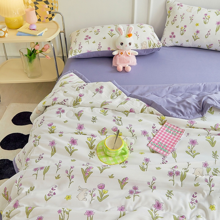 91家纺网 家纺一手货源 找家纺 卡斯诺家纺馆 2026新款水洗棉麻双层纱夏被夏凉被空调被 半夏微凉