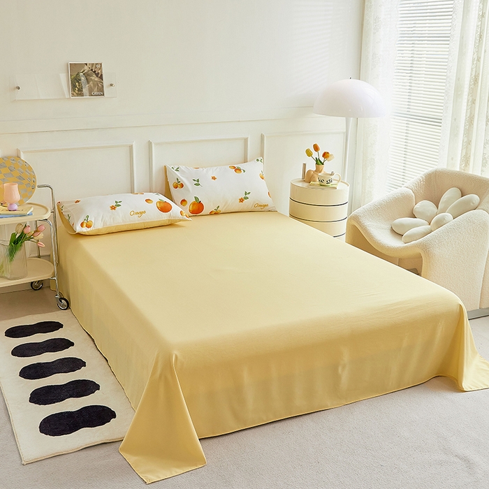 91家纺网 家纺一手货源 找家纺 卡斯诺家纺馆 2026新款水洗棉麻双层纱夏被夏凉被空调被 橙意满满