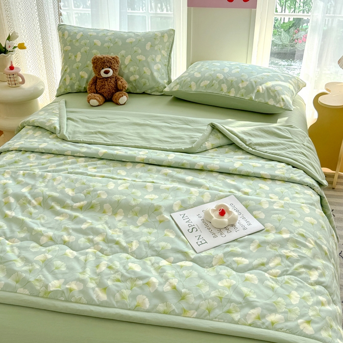 91家纺网 家纺一手货源 找家纺 卡斯诺家纺馆 2026新款水洗棉麻双层纱夏被夏凉被空调被 剪影