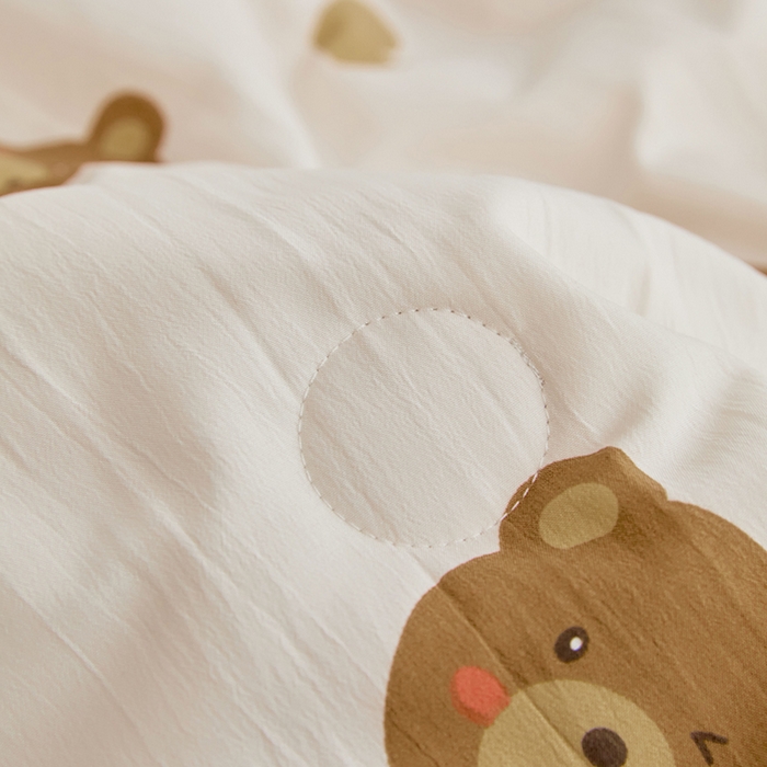 91家纺网 家纺一手货源 找家纺 卡斯诺家纺馆 2026新款水洗棉麻双层纱夏被夏凉被空调被 暖心熊