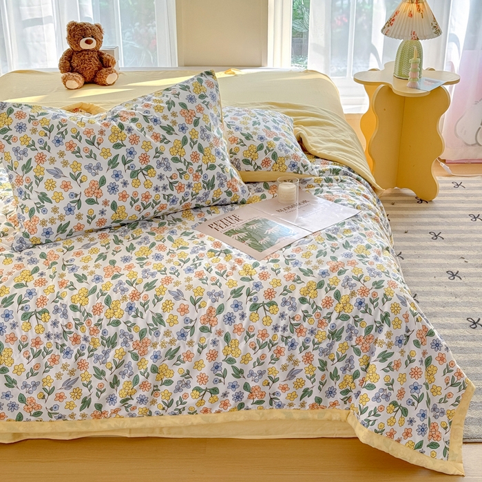 91家纺网 家纺一手货源 找家纺 卡斯诺家纺馆 2026新款水洗棉麻双层纱夏被夏凉被空调被 魅影