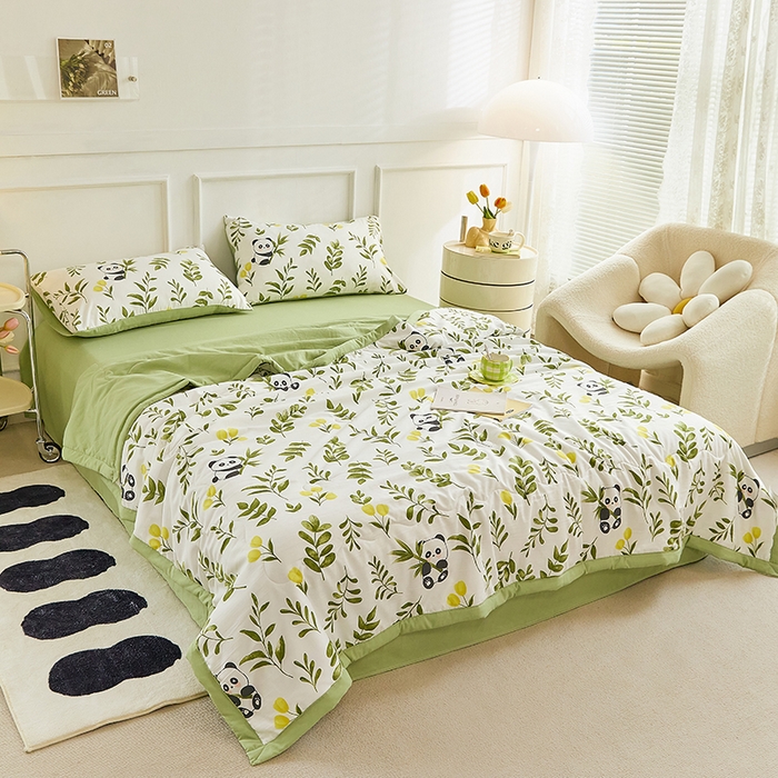 91家纺网 家纺一手货源 找家纺 卡斯诺家纺馆 2026新款水洗棉麻双层纱夏被夏凉被空调被 惜颜