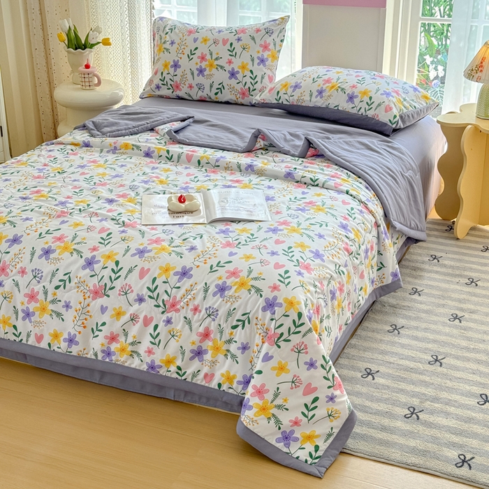 91家纺网 家纺一手货源 找家纺 卡斯诺家纺馆 2026新款水洗棉麻双层纱夏被夏凉被空调被 沉香