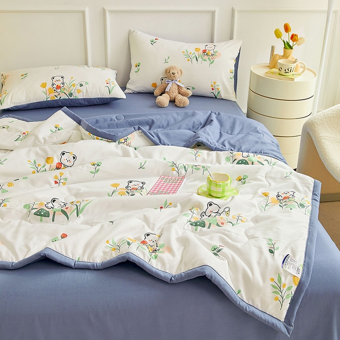 91家纺网 家纺一手货源 找家纺 卡斯诺家纺馆 2026新款水洗棉麻双层纱夏被夏凉被空调被 如沐春风