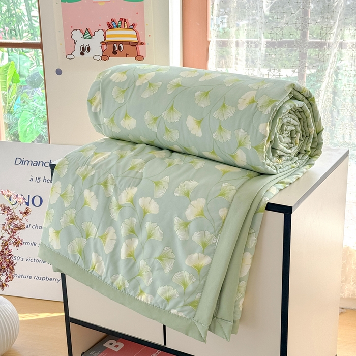 91家纺网 家纺一手货源 找家纺 卡斯诺家纺馆 2026新款水洗棉麻双层纱夏被夏凉被空调被 剪影