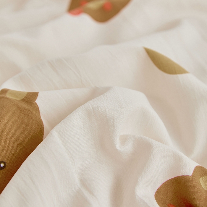 91家纺网 家纺一手货源 找家纺 卡斯诺家纺馆 2026新款水洗棉麻双层纱夏被夏凉被空调被 暖心熊