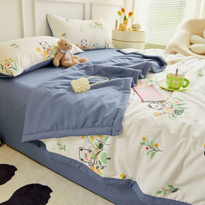 91家纺网 家纺一手货源 找家纺 卡斯诺家纺馆 2026新款水洗棉麻双层纱夏被夏凉被空调被 如沐春风