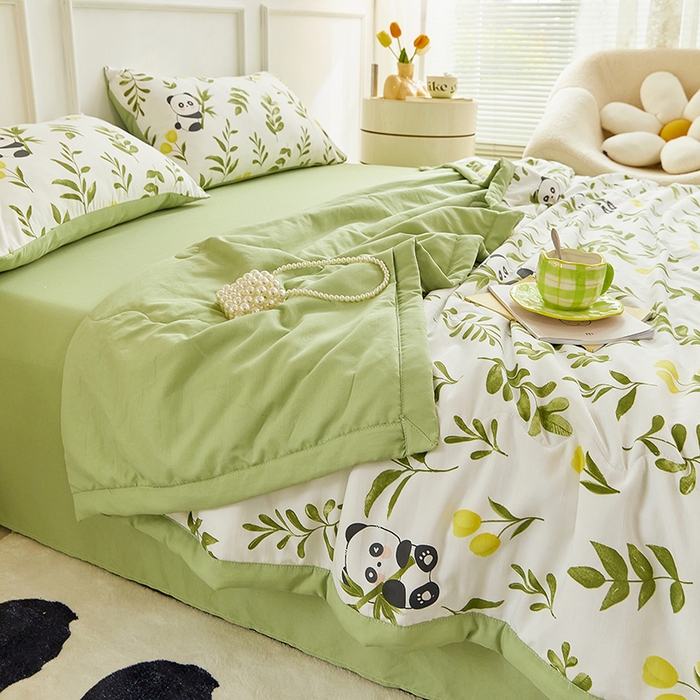 91家纺网 家纺一手货源 找家纺 卡斯诺家纺馆 2026新款水洗棉麻双层纱夏被夏凉被空调被 惜颜