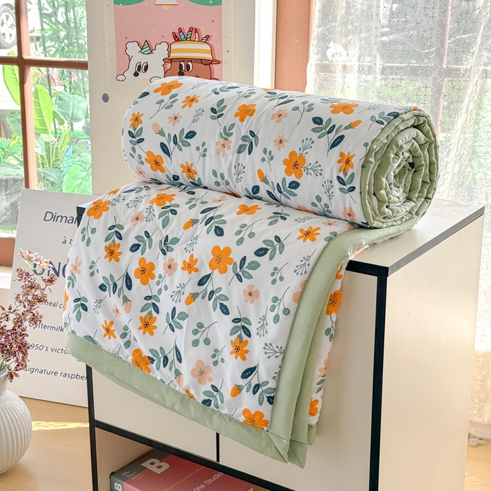 91家纺网 家纺一手货源 找家纺 卡斯诺家纺馆 2026新款水洗棉麻双层纱夏被夏凉被空调被 淑娴