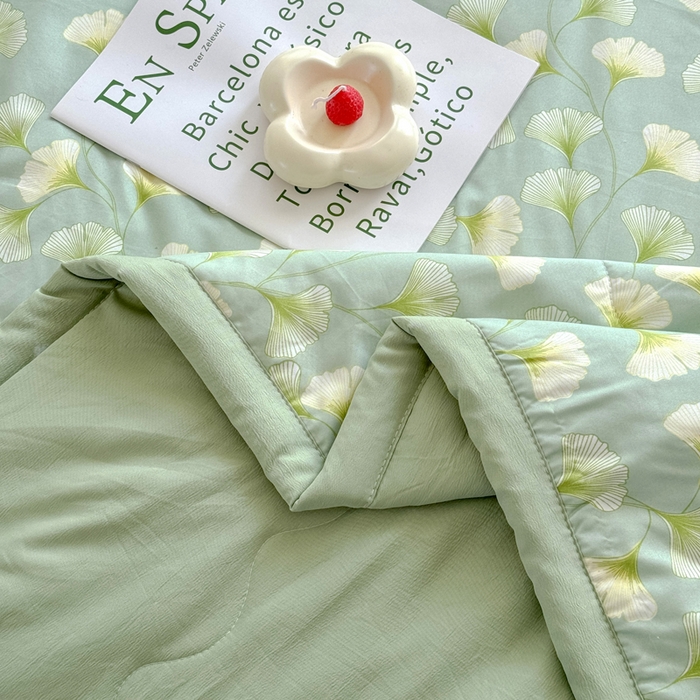 91家纺网 家纺一手货源 找家纺 卡斯诺家纺馆 2026新款水洗棉麻双层纱夏被夏凉被空调被 剪影