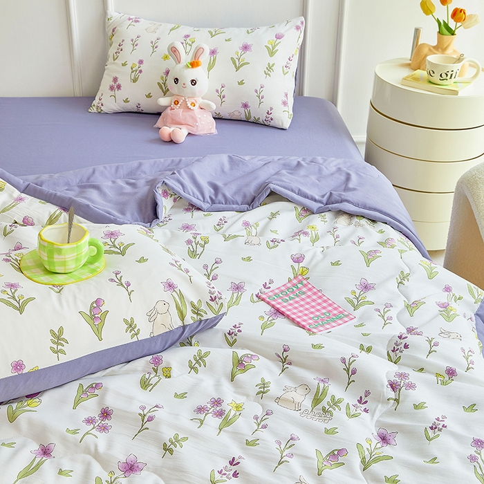 91家纺网 家纺一手货源 找家纺 卡斯诺家纺馆 2026新款水洗棉麻双层纱夏被夏凉被空调被 半夏微凉