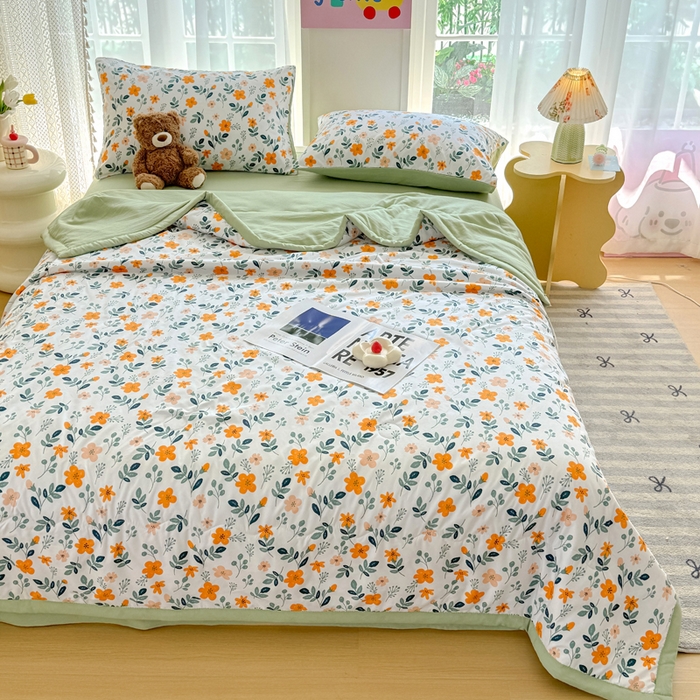 91家纺网 家纺一手货源 找家纺 卡斯诺家纺馆 2026新款水洗棉麻双层纱夏被夏凉被空调被 淑娴