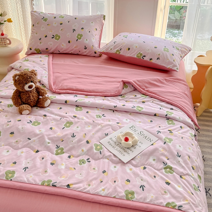 91家纺网 家纺一手货源 找家纺 卡斯诺家纺馆 2026新款水洗棉麻双层纱夏被夏凉被空调被 采薇