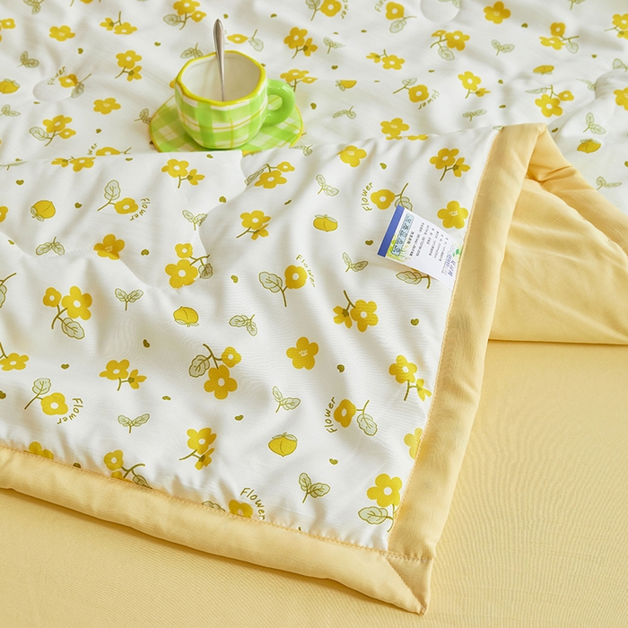 91家纺网 家纺一手货源 找家纺 卡斯诺家纺馆 2026新款水洗棉麻双层纱夏被夏凉被空调被 烟雨霓裳