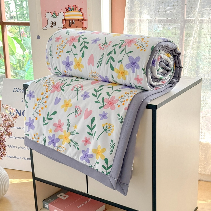 91家纺网 家纺一手货源 找家纺 卡斯诺家纺馆 2026新款水洗棉麻双层纱夏被夏凉被空调被 沉香