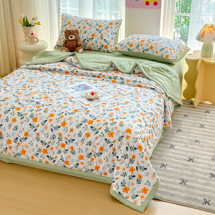 91家纺网 家纺一手货源 找家纺 卡斯诺家纺馆 2026新款水洗棉麻双层纱夏被夏凉被空调被 淑娴