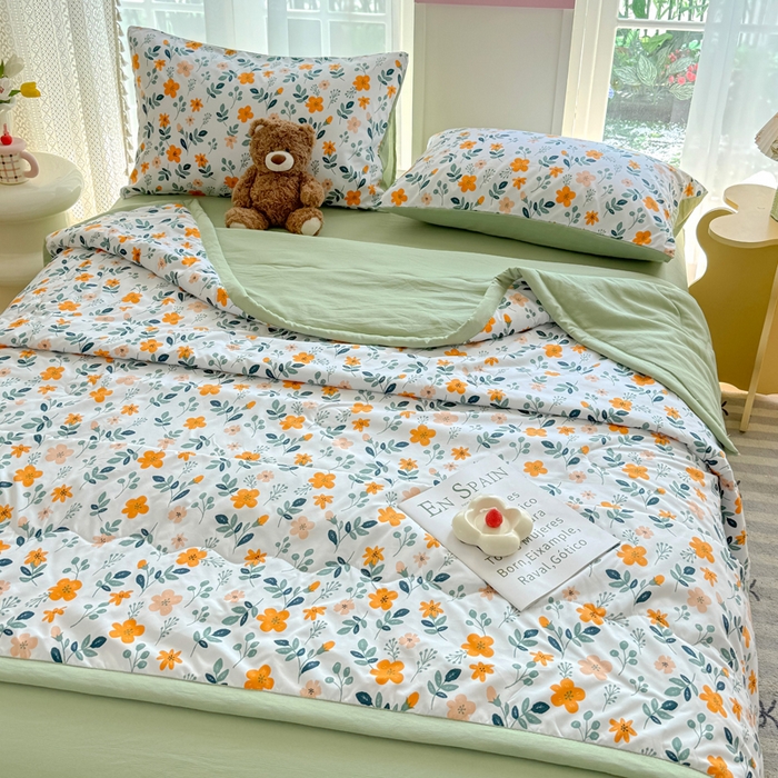 91家纺网 家纺一手货源 找家纺 卡斯诺家纺馆 2026新款水洗棉麻双层纱夏被夏凉被空调被 淑娴