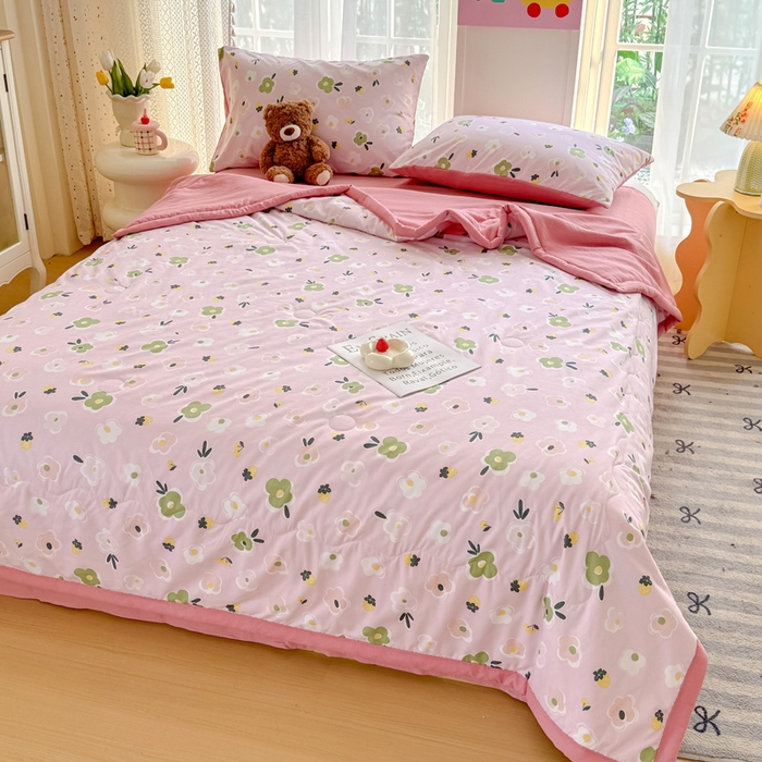 91家纺网 家纺一手货源 找家纺 卡斯诺家纺馆 2026新款水洗棉麻双层纱夏被夏凉被空调被 采薇