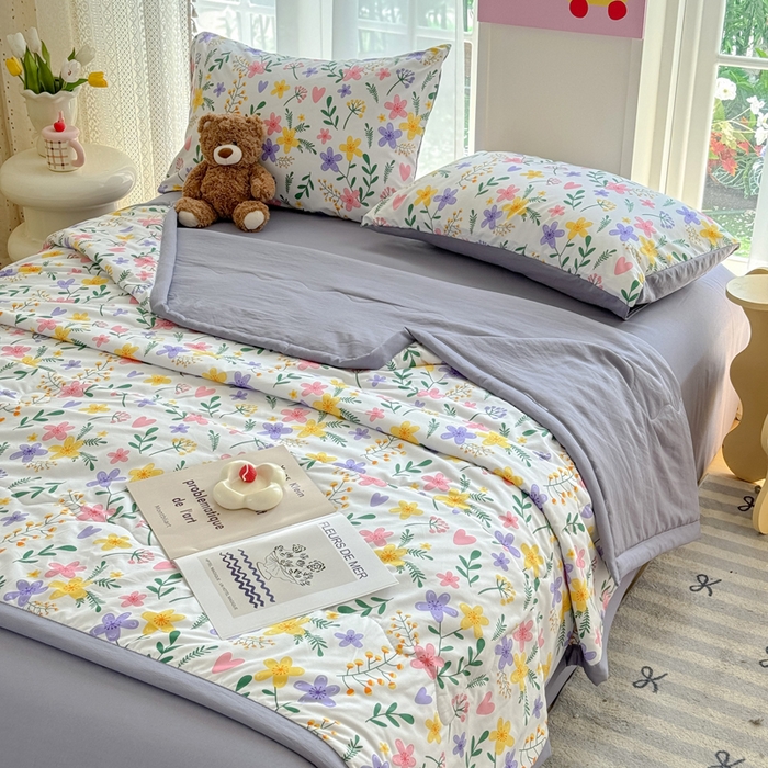 91家纺网 家纺一手货源 找家纺 卡斯诺家纺馆 2026新款水洗棉麻双层纱夏被夏凉被空调被 沉香