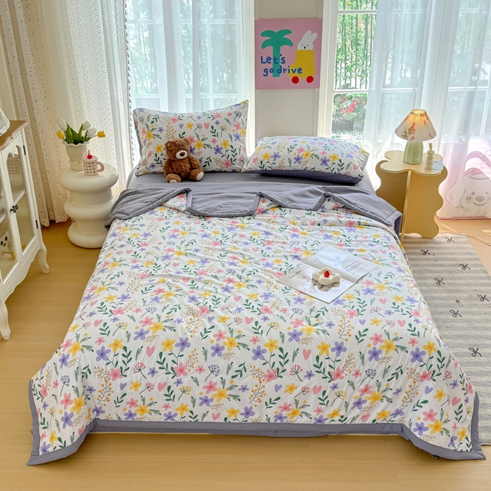 91家纺网 家纺一手货源 找家纺 卡斯诺家纺馆 2026新款水洗棉麻双层纱夏被夏凉被空调被 沉香