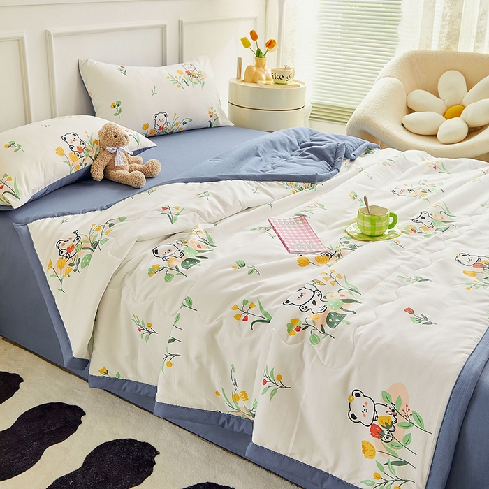 91家纺网 家纺一手货源 找家纺 卡斯诺家纺馆 2026新款水洗棉麻双层纱夏被夏凉被空调被 如沐春风