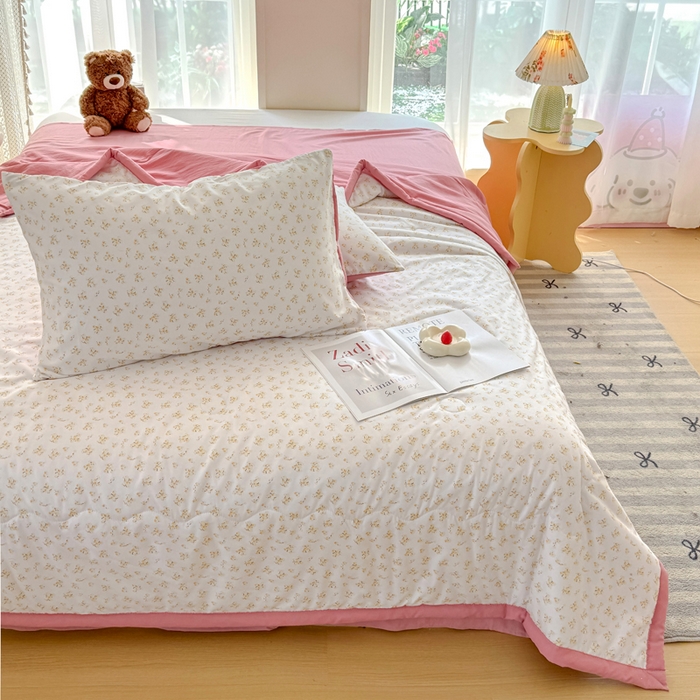 91家纺网 家纺一手货源 找家纺 卡斯诺家纺馆 2026新款水洗棉麻双层纱夏被夏凉被空调被 微雨