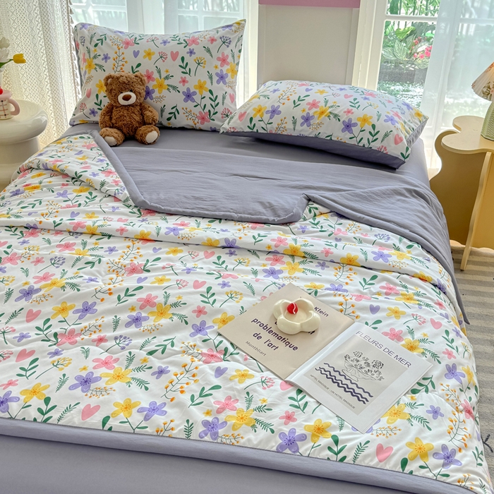 91家纺网 家纺一手货源 找家纺 卡斯诺家纺馆 2026新款水洗棉麻双层纱夏被夏凉被空调被 沉香