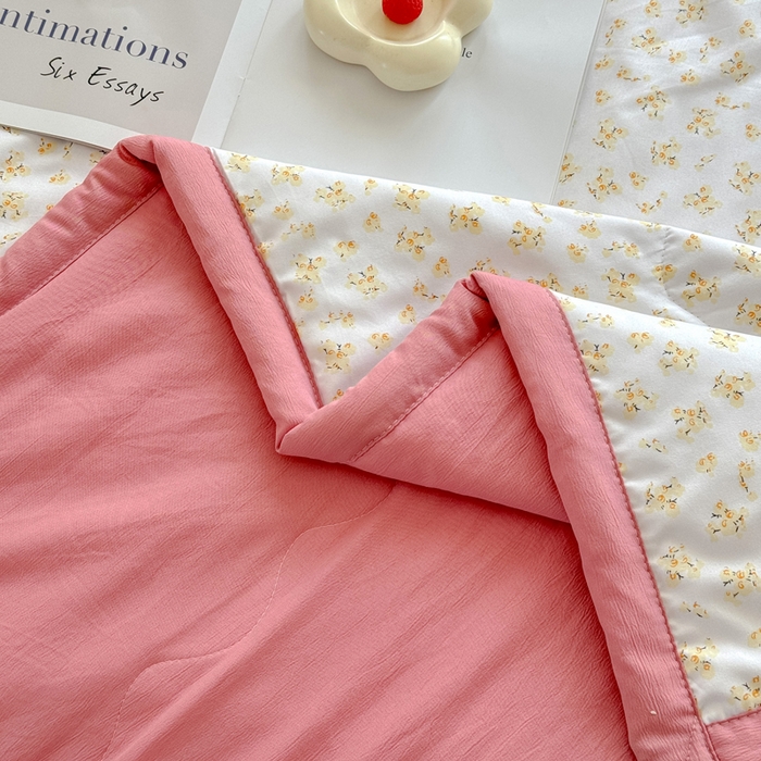 91家纺网 家纺一手货源 找家纺 卡斯诺家纺馆 2026新款水洗棉麻双层纱夏被夏凉被空调被 微雨