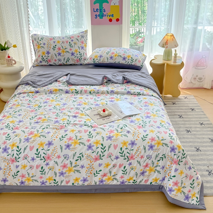 91家纺网 家纺一手货源 找家纺 卡斯诺家纺馆 2026新款水洗棉麻双层纱夏被夏凉被空调被 沉香