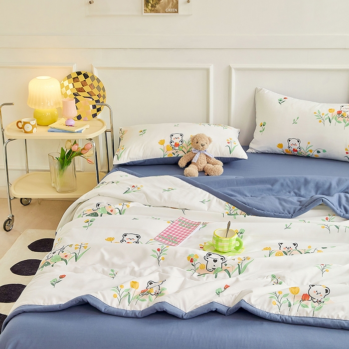 91家纺网 家纺一手货源 找家纺 卡斯诺家纺馆 2026新款水洗棉麻双层纱夏被夏凉被空调被 如沐春风