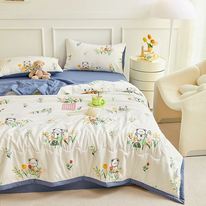 91家纺网 家纺一手货源 找家纺 卡斯诺家纺馆 2026新款水洗棉麻双层纱夏被夏凉被空调被 如沐春风