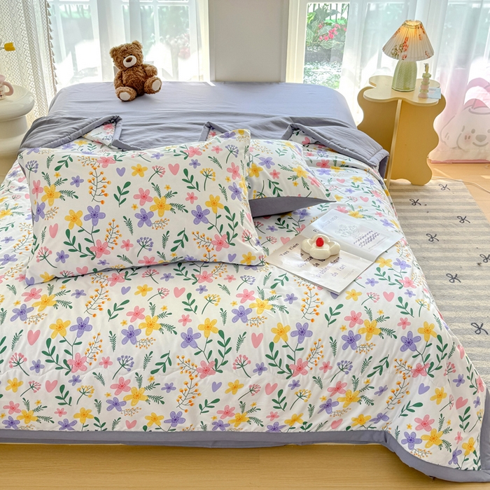 91家纺网 家纺一手货源 找家纺 卡斯诺家纺馆 2026新款水洗棉麻双层纱夏被夏凉被空调被 沉香