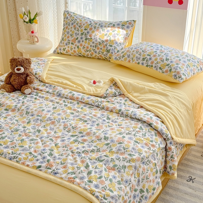 91家纺网 家纺一手货源 找家纺 卡斯诺家纺馆 2026新款水洗棉麻双层纱夏被夏凉被空调被 魅影