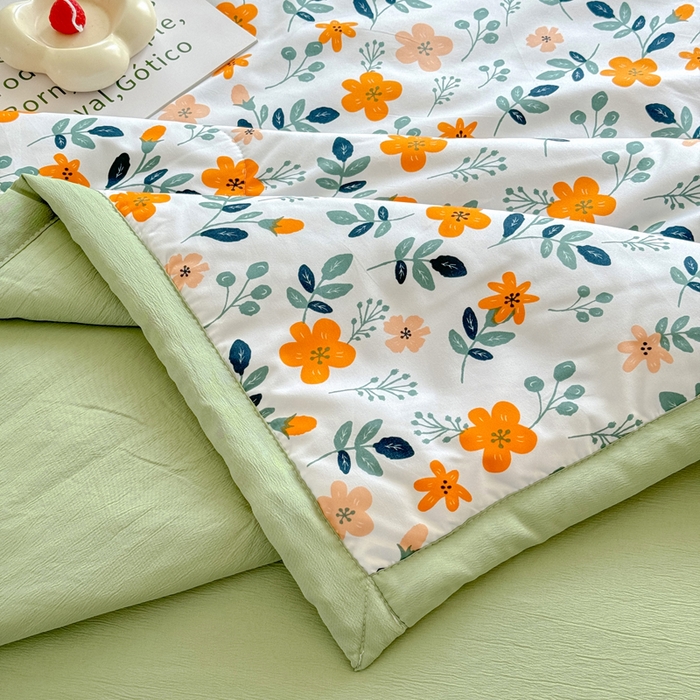 91家纺网 家纺一手货源 找家纺 卡斯诺家纺馆 2026新款水洗棉麻双层纱夏被夏凉被空调被 淑娴